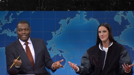 Caitlin Clark Appears on ‘SNL’ And Turns Apron Joke on Michael Che