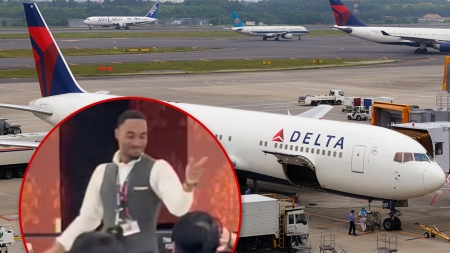 Delta Employee Gives Early Morning Flyers A Disco Show