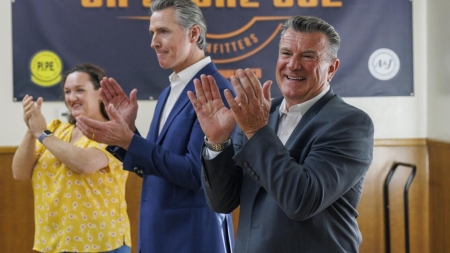 After campaigning outside California, Newsom boosts Democrats at home