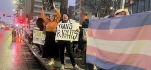 Protesters rally near Children’s Hospital L.A. for care for trans youth